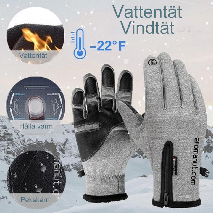 "Eleganta vinterhandskar i svart PU-läder med pekskärmsfunktion och fleecefoder för män och kvinnor"