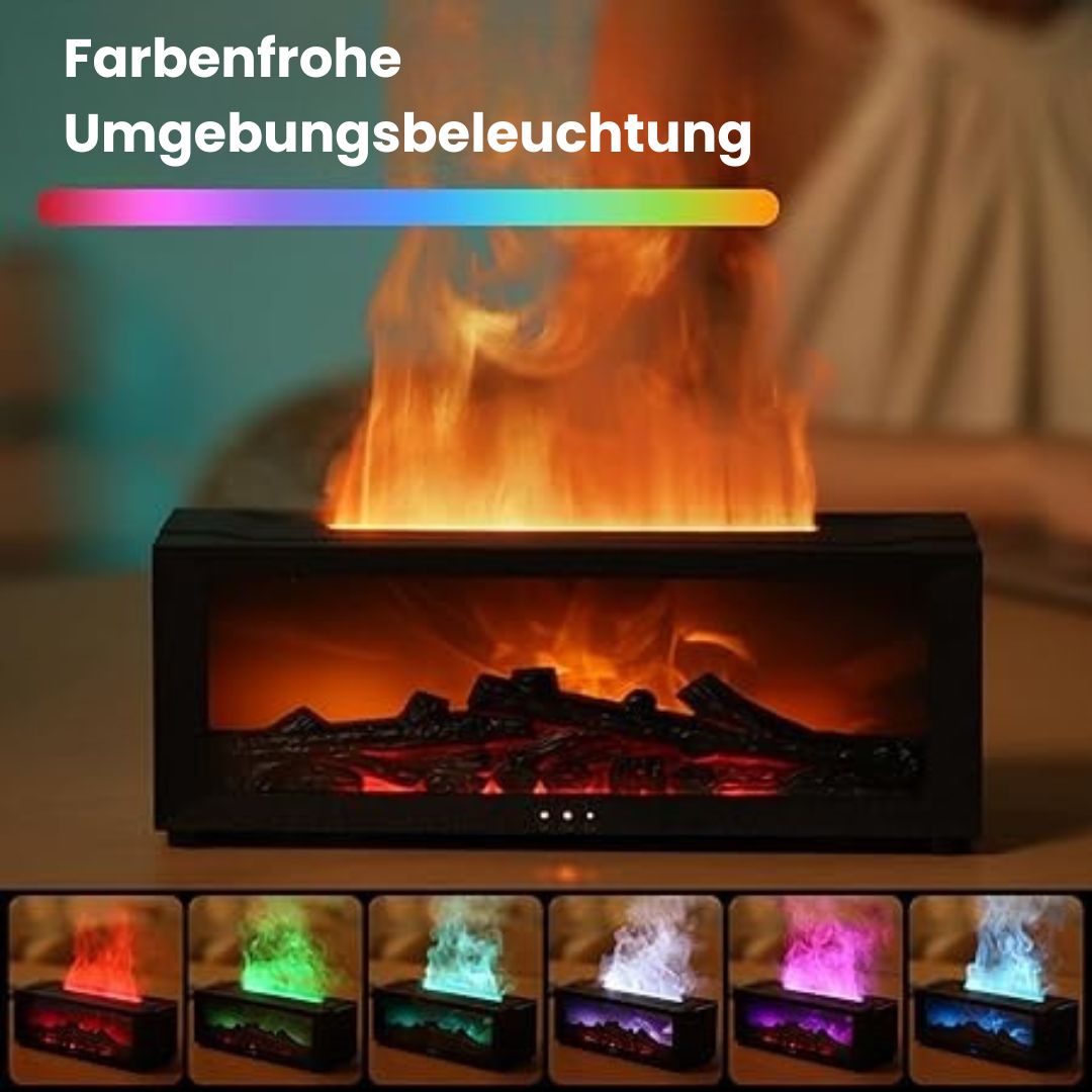 Stilren aromadiffuser med inbyggd flammeeffekt. Sprid väldoft och lugn i ditt hem med stil.