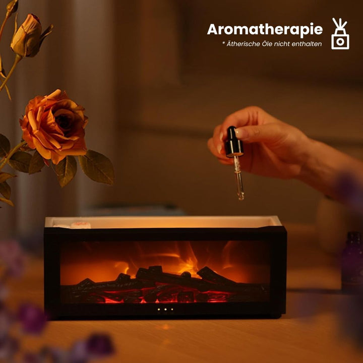 Innovativ diffuser med LED-flammeeffekt. Njut av lugnande dofter och en mysig atmosfär hemma.