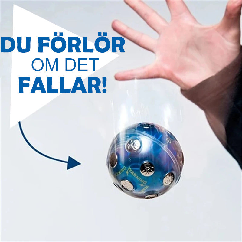 "Elektrisk chockboll i blått och gult plastmaterial, perfekt som roligt spel för fester och presentidé för vänner."