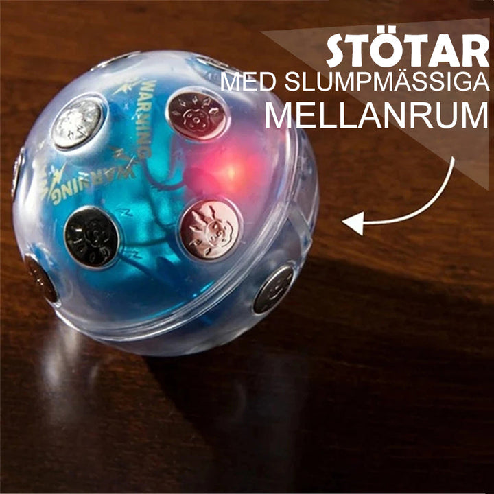 "Elektrisk chockboll i blått och gult plastmaterial, perfekt som roligt spel för fester och presentidé för vänner."