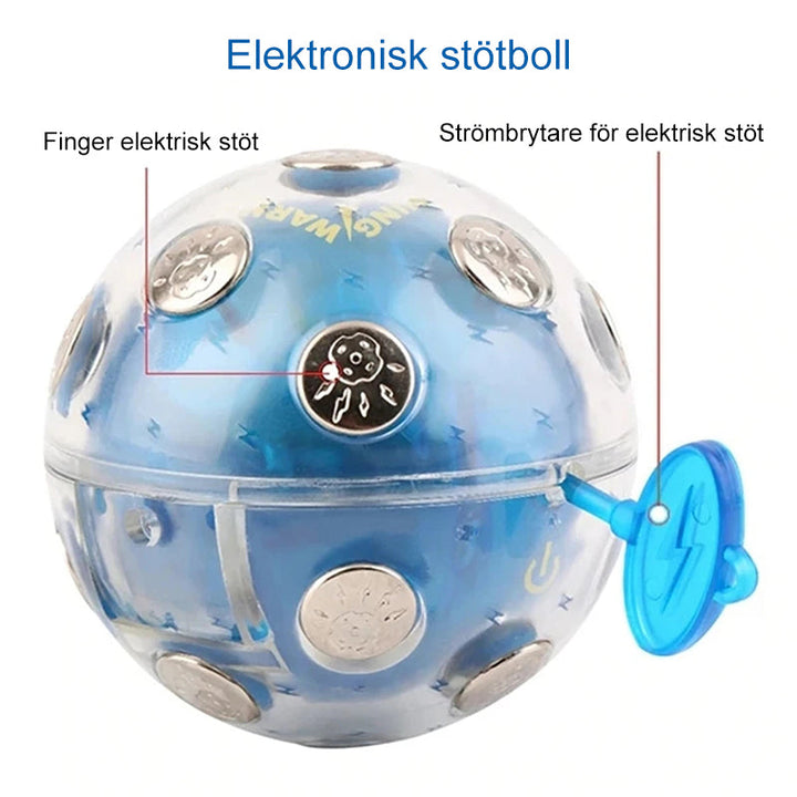 "Elektrisk chockboll i blått och gult plastmaterial, perfekt som roligt spel för fester och presentidé för vänner."