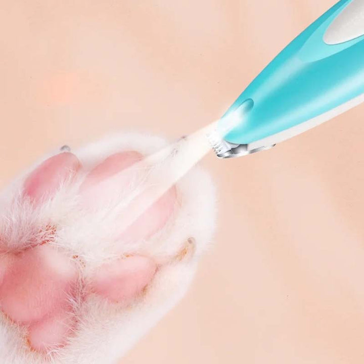 "Elektrisk hundtrimmer med LED och USB-laddning, ergonomisk design, multifunktionella skärare för precisionsgrooming."