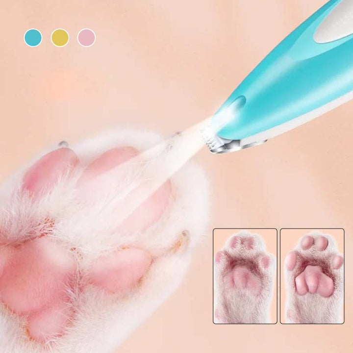 "Elektrisk hundtrimmer med LED och USB-laddning, ergonomisk design, multifunktionella skärare för precisionsgrooming."