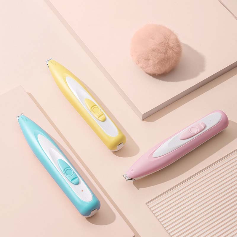 "Elektrisk hundtrimmer med LED och USB-laddning, ergonomisk design, multifunktionella skärare för precisionsgrooming."