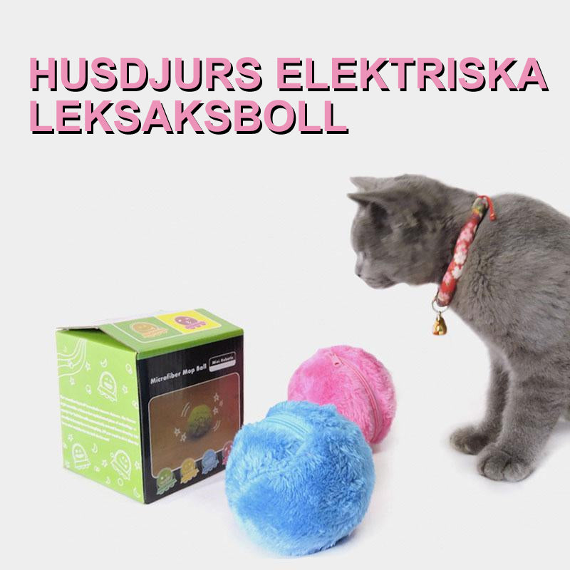 "Elektrisk husdjursboll för katter och hundar, färgglada plyschöverdrag, rolig interaktiv lek, absorberar damm"