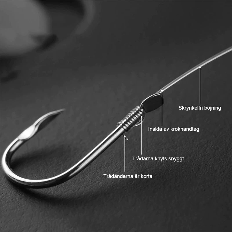 "Elektrisk krokbindningsmaskin i sjöblå, grå färg, med långt handtag och kompakt design för precisionsfiske."