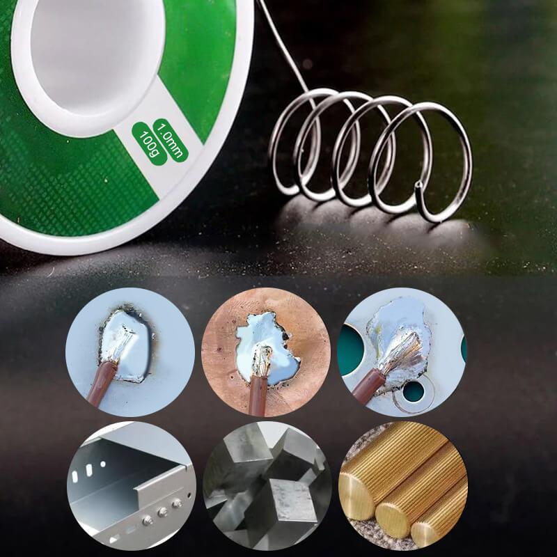 "Elektrisk lödtråd med rosin-kärna; blyfri, hög värmetålighet, för exakta elektroniska reparationer, 0.8-1.0mm diameter."