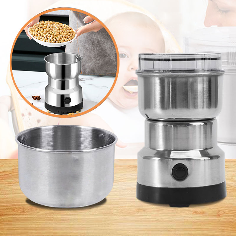 Mångsidig elektrisk kvarn för kaffebönor, torkade kryddor & nötter. Effektiv för matberedning i köket.