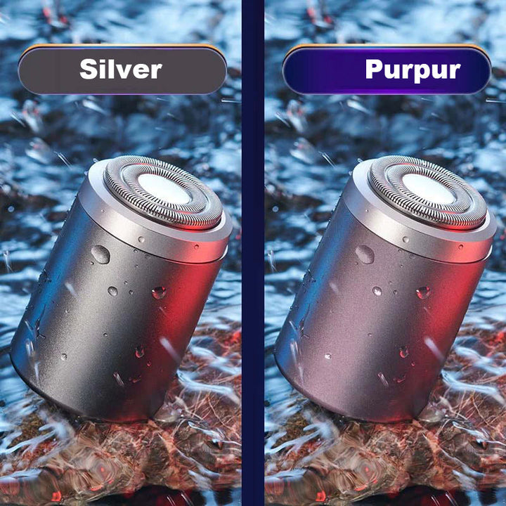 "Elektrisk minirakapparat för män, kompakt design, IPX7 vattentät med 25 blad för effektiv rakning, aluminiumlegering."