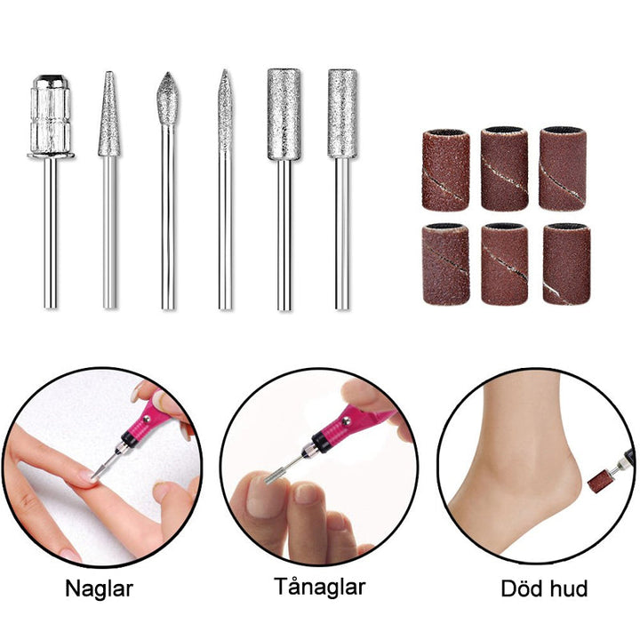 "Elektrisk nagelborr i rosa, ergonomisk design för manikyr med justerbar hastighet, idealisk för nagelvård och konst."