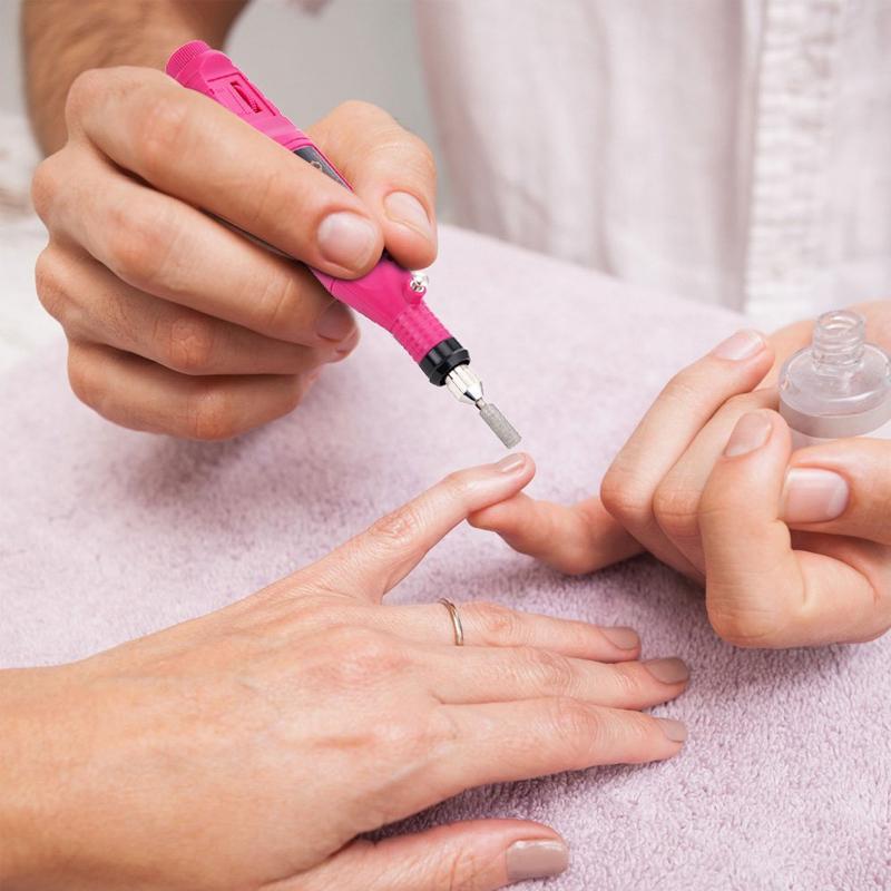 "Elektrisk nagelborr i rosa, ergonomisk design för manikyr med justerbar hastighet, idealisk för nagelvård och konst."