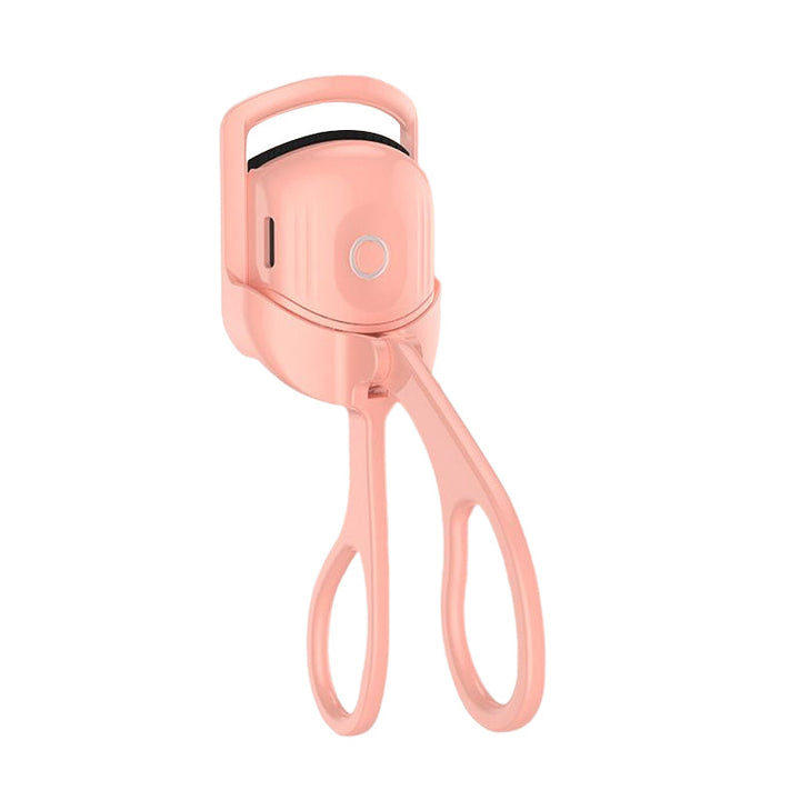 "Elektrisk ögonfransböjare i rosa med temperaturkontroll, ger perfekt böjda fransar. Idealisk för skonsam och effektiv använd