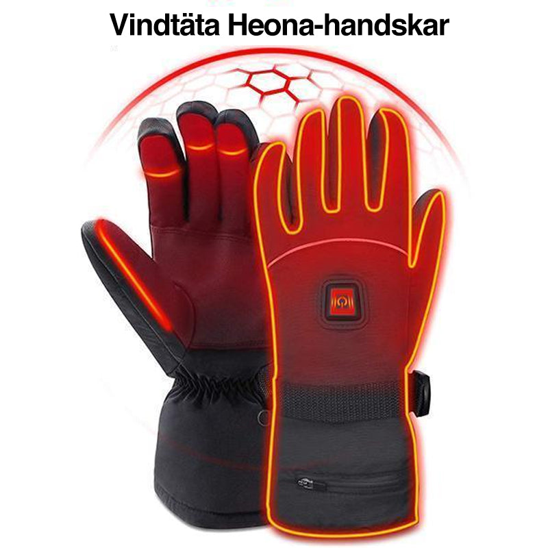 "Elektriska justerbara värmehandskar för herr och dam, svart, vind- och vattentät design med pekskärmsfunktion."