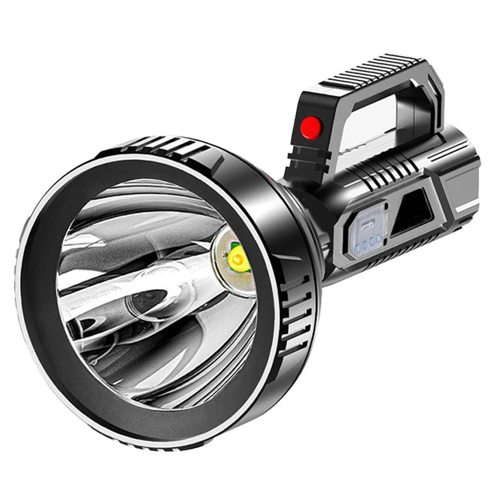 "Elektronisk superljus LED-ficklampa med vattentät design och tre ljuslägen, perfekt för nödsituationer och äventyr."