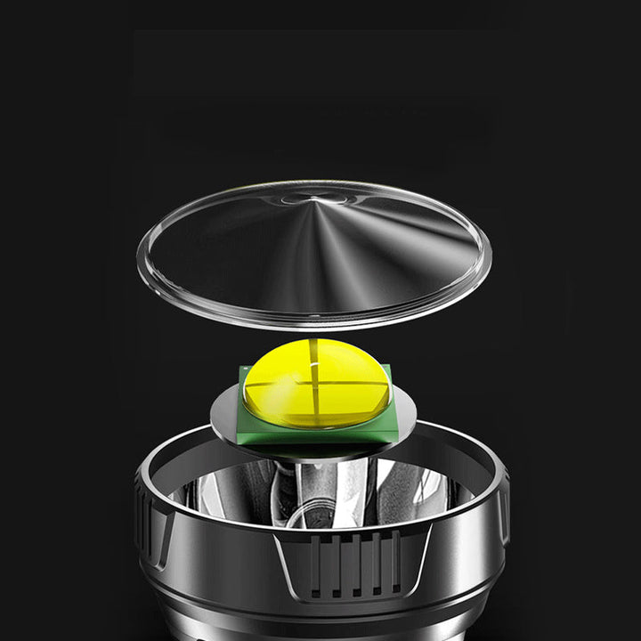 "Elektronisk superljus LED-ficklampa med vattentät design och tre ljuslägen, perfekt för nödsituationer och äventyr."