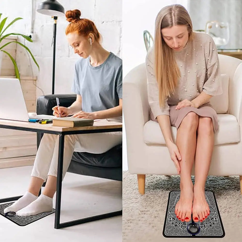 Unisex EMS fotmassagerare för trötta fötter, erbjuder avkoppling och förbättrad blodcirkulation.