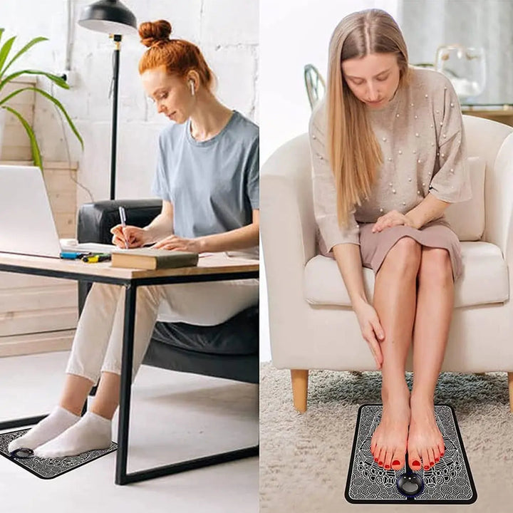 Unisex EMS fotmassagerare för trötta fötter, erbjuder avkoppling och förbättrad blodcirkulation.