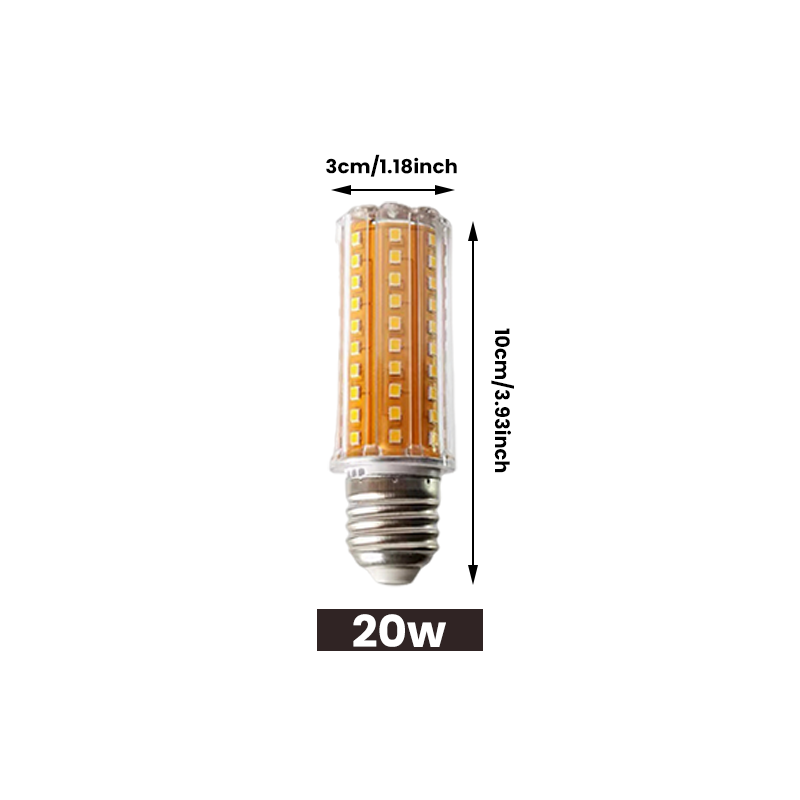 "Energibesparande LED-lampa med 360° ljusvinkel, utomhusbelysning, hög hållbarhet, energieffektivitet, varmt och vitt ljus."