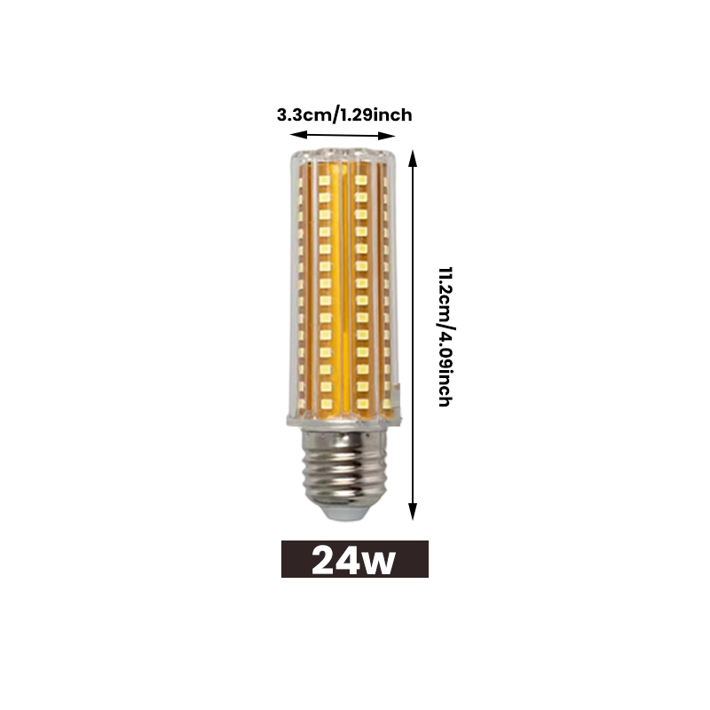 "Energibesparande LED-lampa med 360° ljusvinkel, utomhusbelysning, hög hållbarhet, energieffektivitet, varmt och vitt ljus."