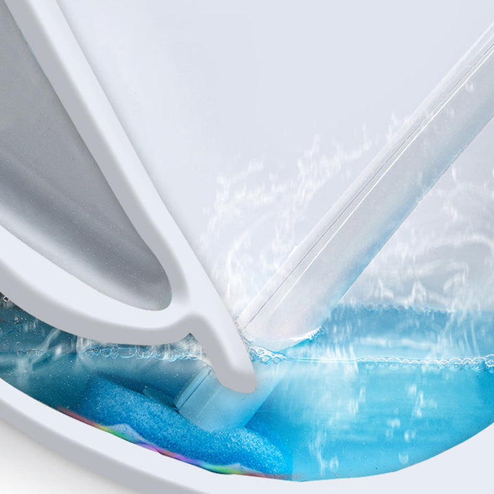 "Engångstoalettrengöringssystem med havsdofter, svartvit stav med rengöringshuvud i ljusare nyanser, klar för användning."