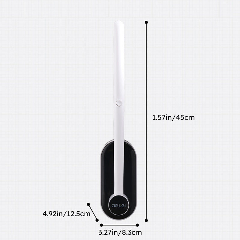 "Engångstoalettrengöringssystem med havsdofter, svartvit stav med rengöringshuvud i ljusare nyanser, klar för användning."