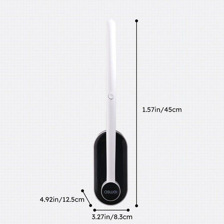 "Engångstoalettrengöringssystem med havsdofter, svartvit stav med rengöringshuvud i ljusare nyanser, klar för användning."