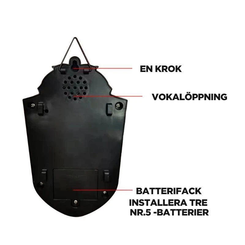 "Enögd dörrklocka i form av skrämmande öga med ljuseffekter, grå och svart plast, perfekt för Halloween-dekoration."