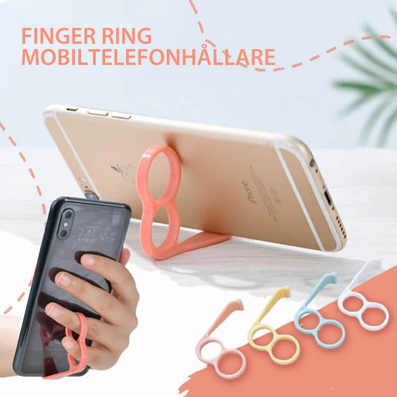 "Ergonomisk fingerhållare för mobiltelefoner med starkt stöd, lätt design, passar de flesta telefoner och surfplattor."