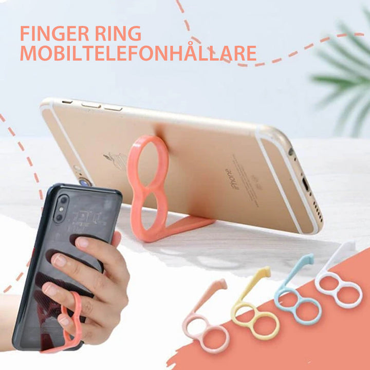 "Ergonomisk fingerhållare för mobiltelefoner med starkt stöd, lätt design, passar de flesta telefoner och surfplattor."