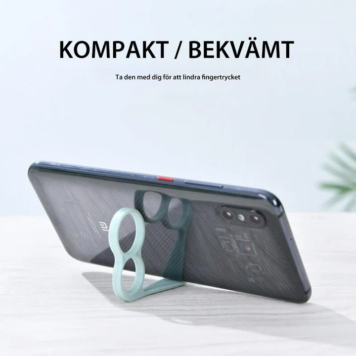 "Ergonomisk fingerhållare för mobiltelefoner med starkt stöd, lätt design, passar de flesta telefoner och surfplattor."
