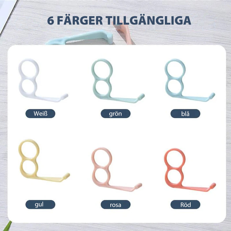 "Ergonomisk fingerhållare för mobiltelefoner med starkt stöd, lätt design, passar de flesta telefoner och surfplattor."