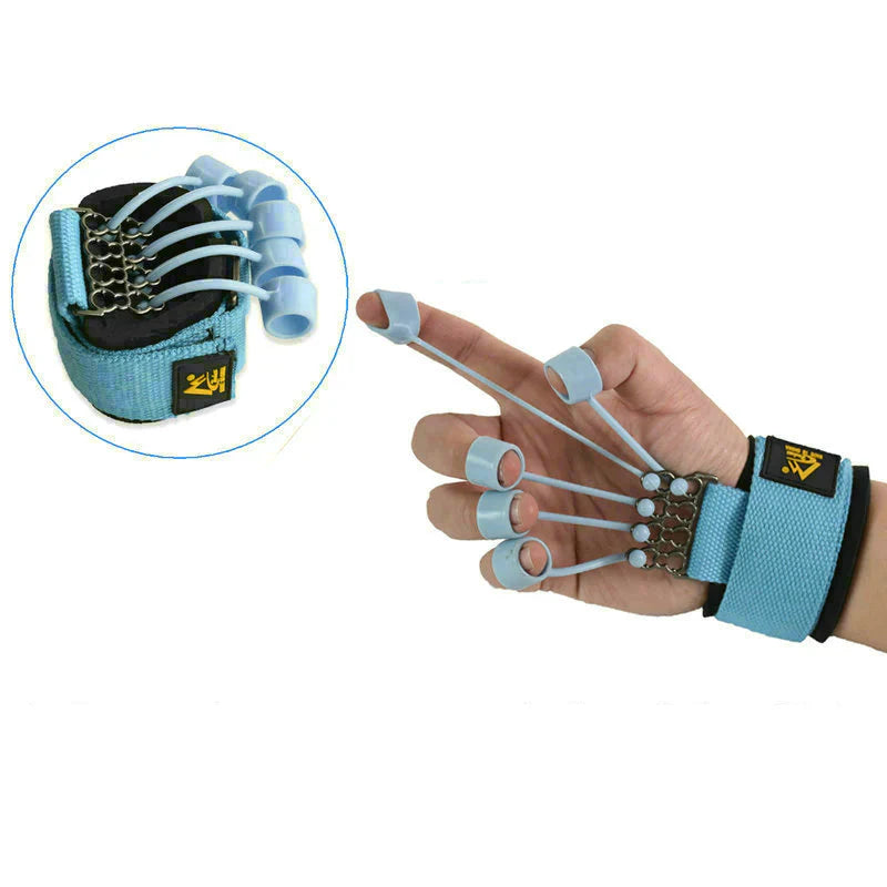 "Ergonomisk fingertränare i strömlinjeformad design för styrka och flexibilitetsträning av fingrar och handleder."