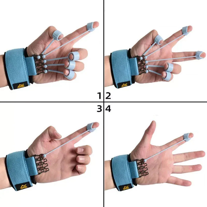 "Ergonomisk fingertränare i strömlinjeformad design för styrka och flexibilitetsträning av fingrar och handleder."