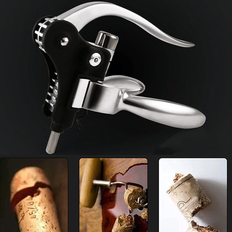 "Ergonomisk flasköppnare i kaninform, silver/brons, zinklegering. Perfekt för vinflaskor i det moderna köket."
