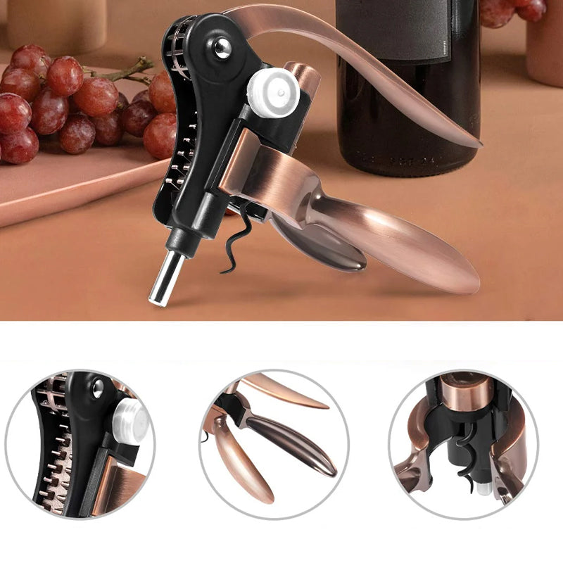 "Ergonomisk flasköppnare i kaninform, silver/brons, zinklegering. Perfekt för vinflaskor i det moderna köket."