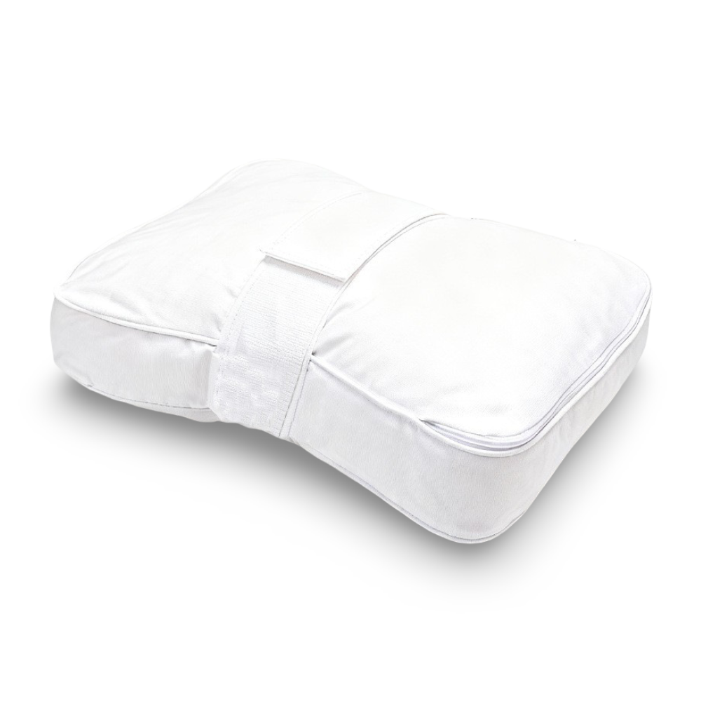 Knäkudde med memoryskum för ergonomiskt stöd, främjar en korrekt sovställning och sömnkomfort.