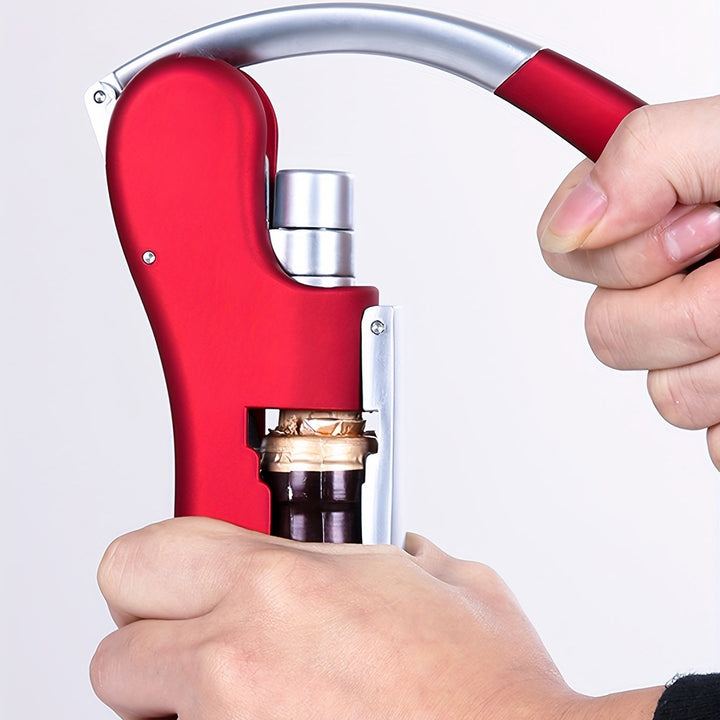 Smart vinöppnare med ergonomiskt handtag, reducerar ansträngning. En perfekt present till vinälskaren.