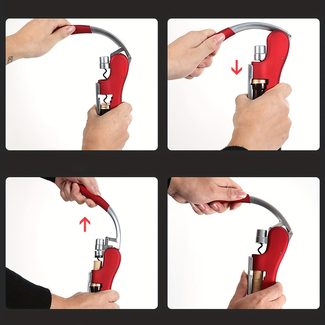 Svart, ergonomisk vinöppnare som öppnar vinflaskor säkert och utan ansträngning. För kök och hemmabar.