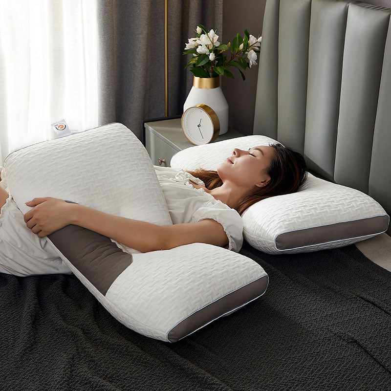Hälsokudde för optimal sovkomfort. Ergonomisk design minskar nack- och axelsmärta för rygg- & sidsovare.