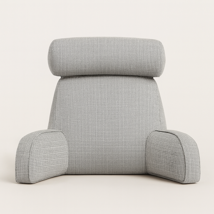 Ergonomisk relaxkudde för säng & soffa med armstöd i mjukt linnetyg. Idealisk för läsning & avkoppling.