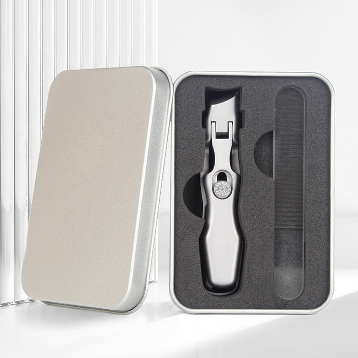 "Ergonomisk silver sned nagelklippare i rostfritt stål, stilrent och skarpt verktyg för perfekt nagelvård."