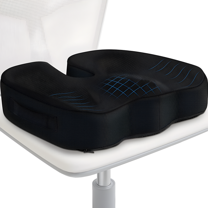 Ergonomisk sittkudde i memoryskum för rygg- och höftsmärtlindring. Ger tryckavlastning & bättre sittkomfort.