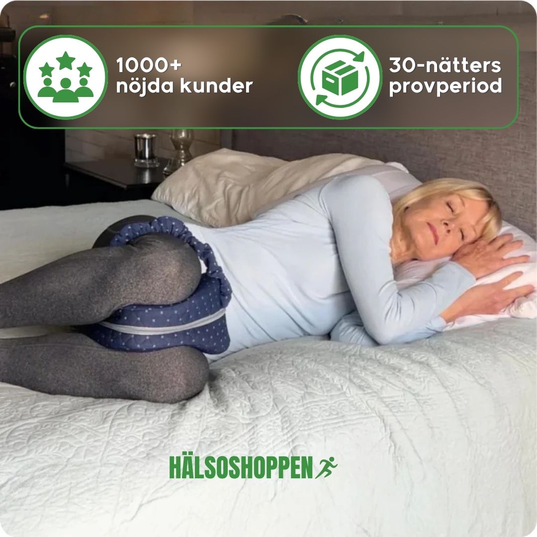 Memoryskumskudde för sidliggare, ger knästöd och lindrar höftsmärta samt ryggproblem under sömnen.