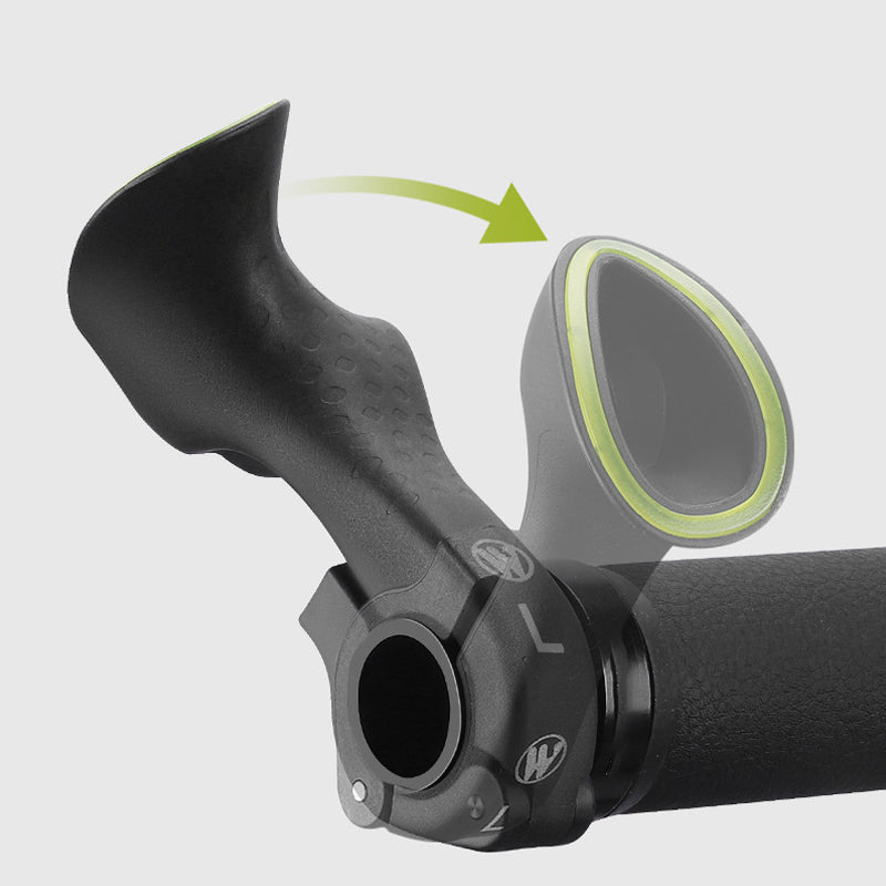 "Ergonomiska svarta cykelhandtag med säker O-form, perfekt för smärtfri cykling och enkel montering."