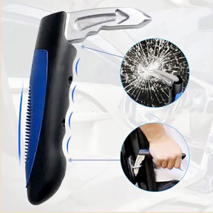 "Ergonomiskt bilhandtag, robust aluminiumlegering, orange och blå för enkel in- och urstigning, säker bilaccessoar."