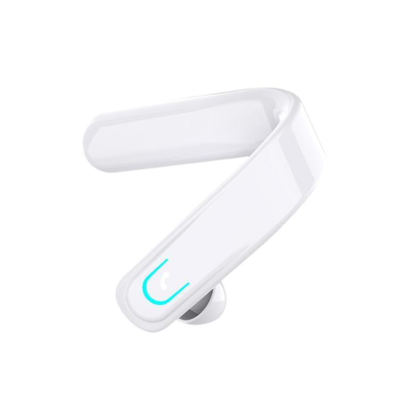 "Ergonomiskt Bluetooth-headset för sport, sitter säkert bakom örat, perfekt för träning och utomhusaktiviteter."