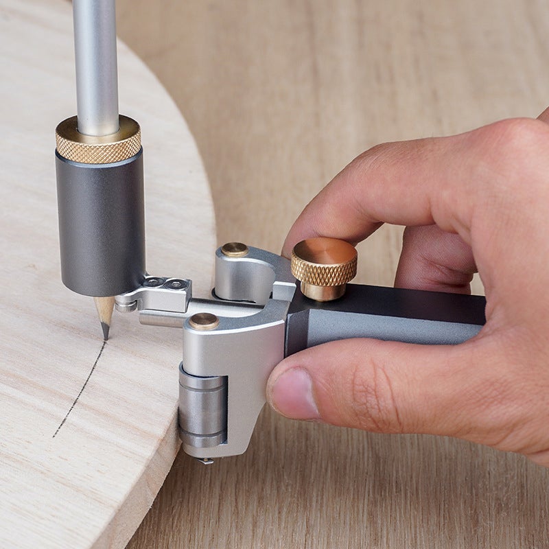 "Ergonomiskt träbearbetningsverktyg med rostfri stålrulle, aluminiumlegering, skala, linjära och cirkulära funktioner"