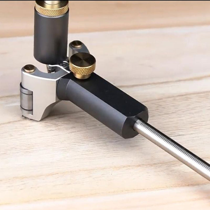 "Ergonomiskt träbearbetningsverktyg med rostfri stålrulle, aluminiumlegering, skala, linjära och cirkulära funktioner"