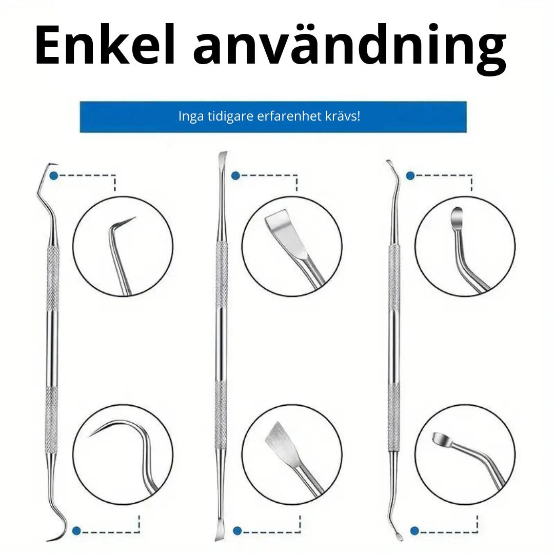 Komplett set för tandstensborttagning hemma. Ge din hund eller katt professionell munvård.